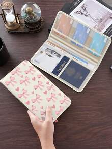 Pink Bow Design Multi-Functional File Storage Pouch, Suitable For Car And Daily Use, Can Store Driver's License, Insurance, Passport And Various Cards. This Important Document Storage Pouch Is An Ideal Gift For Car, Truck, Motorcycle And Trailer Owners, Also Suitable As A Birthday Or New Year Gift. - Multicolor - View 18