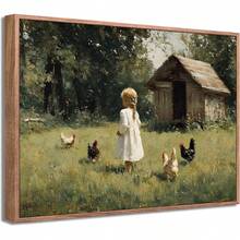 Vintage Country Wall Art Farmhouse Girl Canvas Poster Print Brown and White Chicken Picture Retro Rural Painting Artwork Wall Decor Bedroom Living Room Kitchen xincuadros decorativos para sala,poster,con marco,posters,cuadros para la pared ,marcos para cuadros,cuadro,virgen de guadalupe,salascuadros decorativos para sala,poster,con marco,posters,cuadros para la pared ,marcos para cuadros,cuadro,virgen de guadalupe,salas - transparente - Ver 1