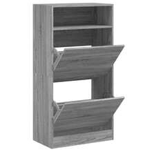 vidaXL Armário de sapatos Sonoma cinza 60x34x116 cm Bois d'ingénierie - Cinza - Ver 2