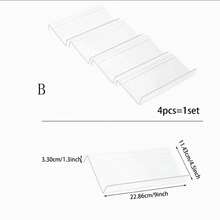4 Packs Clear Acrylic Stackable Spice Organizer, Kitchen Drawer Countertop Cabinet Storage Tray, Jar Holder (Jars Not Included) - Clear - View 12