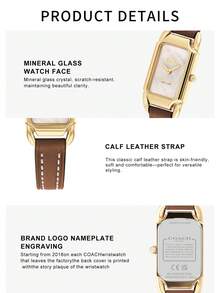 Coach Cadie White Mother Of Pearl Calfskin Leather Women's Watch - 棕色 - 查看 5