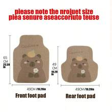 Carpeted Car Floor Mats, Durable & Dirt-Resistant Universal Cartoon Car Mats, Washable - Multicolor - View 6