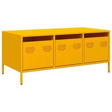 vidaXL Table basse jaune moutarde 101,5x50x43,5cm acier laminé à froid - Jaune citron - Voir 3