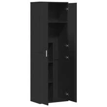 vidaXL Buffet haut noir 60x35x180 cm bois d'ingénierie - Noir - Voir 6