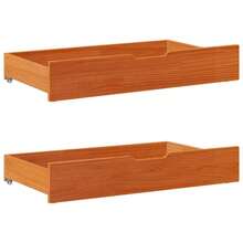 vidaXL Cadre de lit sans matelas cire marron 140x200cm bois pin massif - Tabac - Voir 6