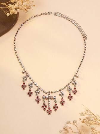 1 pieza Collar y 1 pieza de Aretes Conjunto de Joyería de Lujo con Borlas Retro, Accesorios Exquisitos de Alta Gama para Vestido Formal, Fiesta