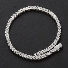 1pc Cuban Chain Necklace For Men, 8mm V-Shaped Synthetic Pendant, 925 Sterling Silvery, Vintage Hip-Hop Style, Ideal For Holidays, Perfect Gift For Him And Friends, Hip Hop Necklace - 金色18英寸 - 查看 2