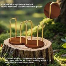 Stylish Wooden Cup Dispenser For 3oz-8oz Paper & Plastic Cups - Perfect Organizer For Bathroom Countertop And Kitchen Coffee Station - Cà phê nâu - Xem 6