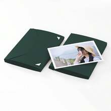 1 cuốn album lưu trữ bưu thiếp ảnh 6 inch, kiểu đàn accordion, tự làm album ảnh gấp gọn, kiểu tập đựng thẻ, màu kaki. - Màu xanh lá cây đậm - Xem 6