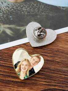 LICVIC Personalized Photo Lapel Pin Brooch, Custom Picture Badge, Anniversary Birthday Gift, Memory Keepsake Accessory For Jacket Shirt Bag - Style a - View 6