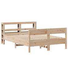 vidaXL Quadro de luz sem matelas 160x200 cm madeira maciça de alfinete - Castanho - Ver 3