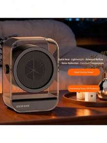 迷你桌面加热器，小型家用/办公室电暖器，便携式快速加热取暖器 - 黑色 - 查看 3