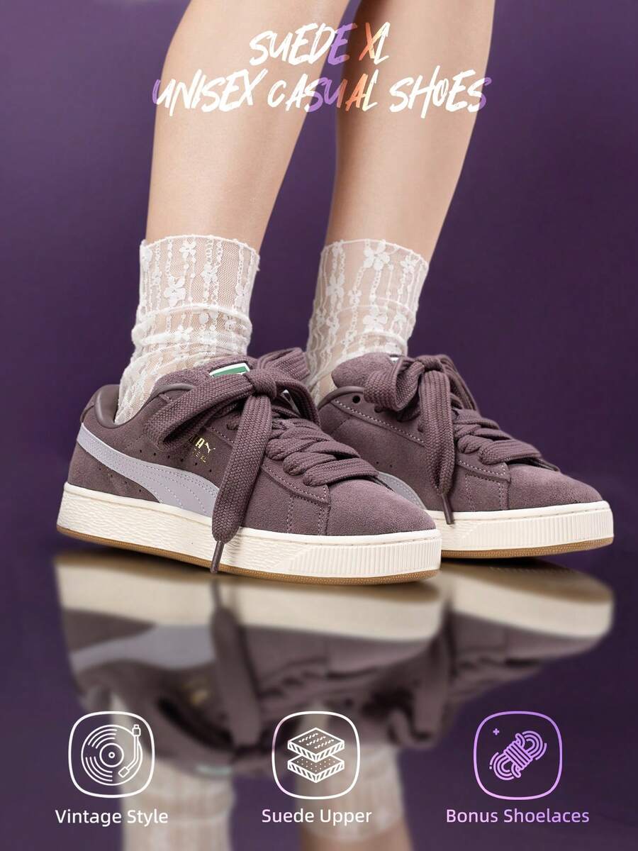 Puma 男女通用绒面革 X 休闲运动鞋,舒适轻便,适合日常穿着,款号 395205-72 - 迴響灰-暖白 - 查看 1
