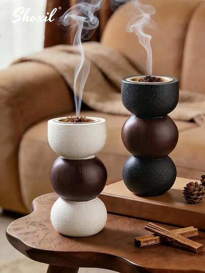 shoxil 1 قطعة موقد بخور من الراتنج بطراز حديث، موزع عطري، ديكور منزلي، مناسب لديكور المنزل والغرفة والصالة والمكتب وغرفة اليوغا والشهر الكريم وغيرها