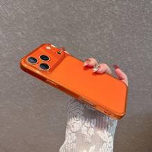 Funda transparente naranja mate compatible con iPhone 17 Pro Max/17 Pro/17/16/16 Pro Max/16 Plus/16 Pro/16E/15/15 Pro Max/15 Pro/15 Plus/11/12/13/14 Pro Max/13 Pro/13 Pro Max/14 Pro/14 Pro Max, cobertura completa, protección suave anti-caídas - Naranja - Translúcido Esmerilado - Ver 9
