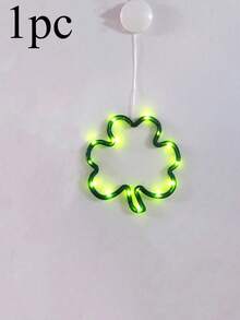 2个/1个圣帕特里克节装饰窗灯，11个LED四叶草窗灯，带吸盘，电池供电，四叶草装饰，适用于窗户、墙壁、卧室、室内和室外（经典款式） - 彩色 - 查看 10