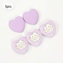 Printed Heart-Shaped Finger Sponges 5/10/20/50pcs, Beauty Makeup Sponge For Mixed BB Cream & Foundation Liquid Concealer Application. Especially Suitable To Cover Local Flaws And Blemishes On Eye Area, Nose Wings, Lip Corners With Precise Contouring