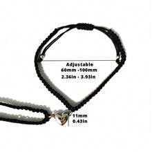 2pcs Personalized Name Couple Bracelet,Custom Heart Name Letter Bracelet,Adjustable Size Black And White,Personalized Gift For Girlfriend, Anniversary - Multicolor - View 4