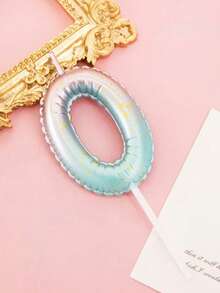 0-9 Mermaid Ombre Gradient Number Birthday Party Cake Candles, Graduation Gift, Wedding, Suitable For Romantic Party, Birthday Celebration, Holiday Celebration, Singles Party Cake Decoration, Baking Decoration - Pink and Blue Gradient - View 8