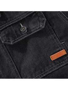 2025 Chaqueta de Mezclilla para Hombre Otoño Invierno Premium Gruesa Bordada de Manga Larga Retro Estilosa Versátil - Negro - Ver 3