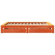 vidaXL Cadre de lit sans matelas cire marron 140x200cm bois pin massif - Tabac - Voir 7