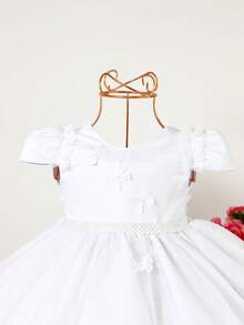 White Flower Girl Dress, Enchanted Butterfly Garden Theme, Girls 1-3 Years Old - 白色 - 查看 9