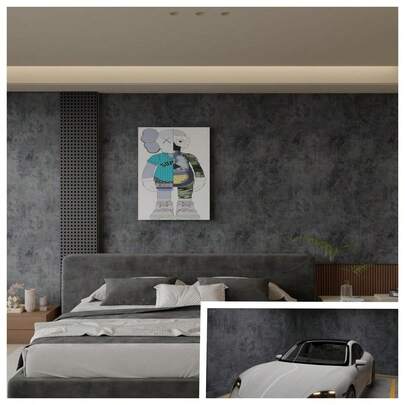 1 Roll Of Dark Gray Self-Adhesive Wallpaper Industrial Style Dark Wallpaper Dark Gray Cracked Wall Sticker With Vinyl Wall Contact Paper Moisture Proof, Waterproof, Easy To Install, Detachable, Living Room, Bedroom, Bathroom, Kitchen, Home Decoration Furniture Renovation Stickers Kitchen Sticker. 15.7inx39.3/118.1/196.8/393.7inTextured Wallpaper