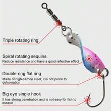 10pcs/Box 7cm/2.5g Trout Rotating Spoons - Long Distance Casting Metal Lures, Suitable For Bass, Salmon, Pike, With Brass Rotating Blades For Lake And River Fishing Smallmouth Bass Lures - Multicolor - View 8