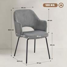 Dining Chairs - Grey - View 2