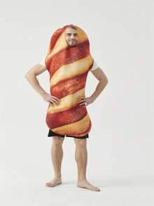 Adult Bread Costume, All-In-One 3D Printed Knit Jumpsuit For Halloween, Christmas, Carnival Party, Food Theme - Multicolor - View 11