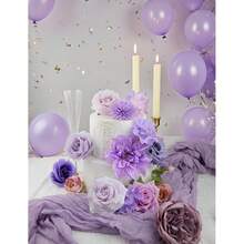 [Free Shipping]Artificial Flowers For Home Decorations: Purple Silk Fake Flowers Bulk Boxed Set, Peony Roses Bouquets With Stems For Table Centerpiece, DIY Wedding, Bridal Shower, Graduation Cap & Tea Party - C-紫色 - 查看 5