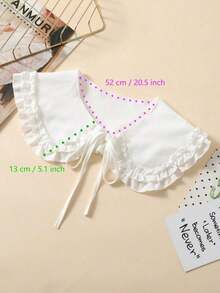 1pc Women's White Decorative Wave Shawl Collar False Collar, Daily Wear,School Accessories Women - 白色 - 查看 6