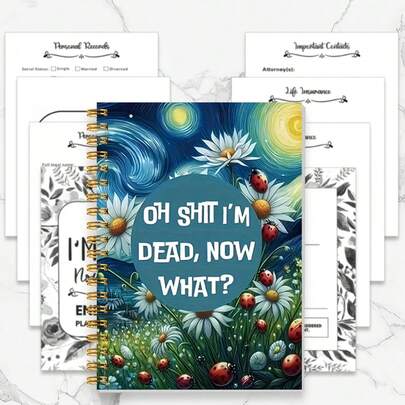 End Of Life Plan, What Now I Die Plan, Final Wishes Organizer Notebook Guide End Of Life Arrangements Workbook Emergency Binder For Estate, Business Affairs And Funeral Planning