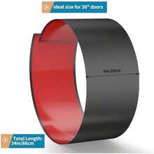 Placa Protectora de Acero Inoxidable para Puerta, 8" x 34" Placa de Empuje para Puerta, Placa Protectora Autoadhesiva para Puertas de 36" Interior o Exterior (Níquel Cepillado) - Negro - - Ver 2