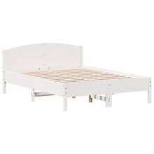 vidaXL Lit bibliothèque sans matelas blanc 140x200 cm bois pin massif