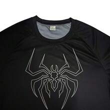 DONUTFOX Men's Casual Crew Neck Sweatshirt With Spider Print, Spider Pattern Shirt, Men's Casual Shirt, Long-Sleeve Sports T-Shirt, Cycling T-Shirt Perfect For Sports, Casual Wear, And Everyday Outfits In Spring And Summer. - Black - View 4