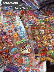 10pcs/Pack Waterproof Cartoon Stickers, Suitable For Phone, PET Material, Scrapbooking, Diary, Stationery, Cute Shiny Sealing Stickers - Multicolor - View 2