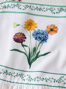 适合少女的夏季碎花无袖连衣裙，时尚优雅 - 白色 - 查看 5