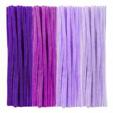 200/400 Limpiapipas de color púrpura mixto, varillas de chenilla verde plegables, limpiapipas púrpura, limpiapipas multicolor para manualidades, suministros de manualidades con palitos peludos, artesanía y manualidades para proyectos creativos hechos a mano, decoraciones, tallos de chenilla limpiapipas para hacer decoraciones de flores y festivales - Multicolor - Ver 13