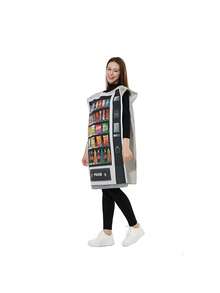 Adult Automatic Vending Machine Jumpsuit, Polyester Knit 3D Printed Funny Costume For Halloween, Christmas, Carnival
