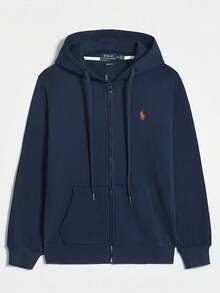 Polo Ralph Lauren Unisex Full-Zip HoodieSweatshirt , Fashion Hoodies & Sweatshirts, Drawstring Hoodies Pullover Sweatshirts Casual Long Sleeve Shirts - 藏蓝色 - 查看 6