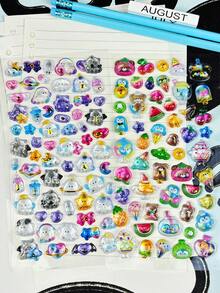3D Embossed Crystal Stickers, Fruit Rabbit Pattern, Children's Handmade Educational DIY Decorative Materials, Gift Stickers, Spiral Notebook, Office & Study Supplies, Unisex, Improve Work Efficiency, Office & Study Supplies