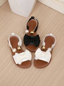 2026 Girls Sandals Flat Versatile Dress Shoes, New Bowknot Princess Shoes, Soft Bottom Casual Girls Beach Shoes, Suitable For Summer Wear