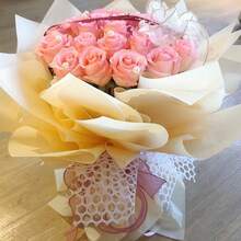 Aimall Korean-Style Perforated Mesh Flower Wrapping Paper, Bouquet Wrapping Paper, Circular Mesh Floral Gauze Materials, Packaging Materials, Florist Supplies - 白色 - 查看 3