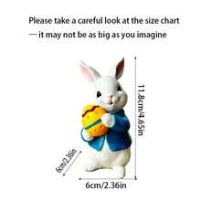 1pc Resin Cartoon Rabbit Figurine, No Accessories, Suitable For Home Decor, Desktop Ornament, Easter Decoration Gift, Boxed Packaging - Multicolor - View 13