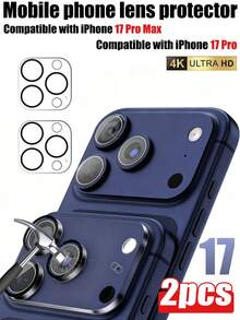 2pcs - Transparent Camera Lens Protector Film Compatible With IPhone 17 Pro Max 6.9 Inch, Compatible With IPhone Lens Protective Case, Full Coverage, 9H Hardness Anti-Scratch, High-Definition Clear Tempered Glass Camera Accessories, Suitable For Phone Case [No Impact On Night Photography], Valentine's Day Gift. - Clear - View 23