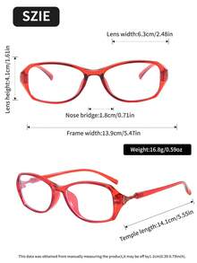 1 Stück Damen Plastik Rund Klassisch Elegant Klare Brille für den Alltag, Fernsehen, Spielen, Handy, Büro, Lesen, Accessoire - Übersicht 6