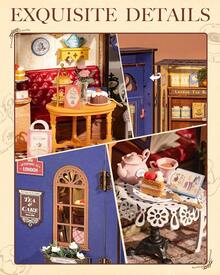 Rolife DIY Mini House - 3D Puzzle Toy Building Set, With LED Lights, Adult DIY Assembly Set, Creative Gift, Suitable For Boys And Girls - Leisure Tea Room - View 8