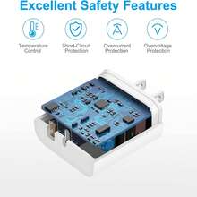 1/2个20W USB-C墙充，双端口PD快充输出Type-C适配器插头，兼容 11/12/13/14/15/16/Pro Max、XS/XR/X、Pro - 白色 - 查看 7