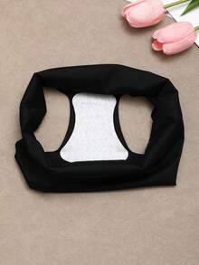 Seamless Ice Silk Anti-Leak High Waist Panties With Wavy Pattern, Breathable Thin Tummy Control Briefs - Black - View 8